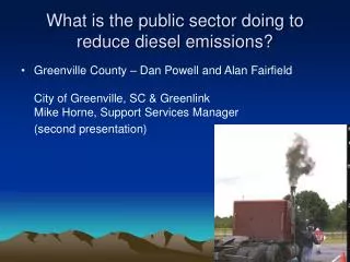 What is the public sector doing to reduce diesel emissions?