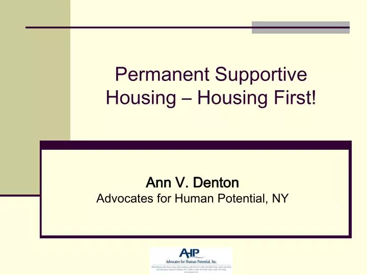 permanent supportive housing housing first