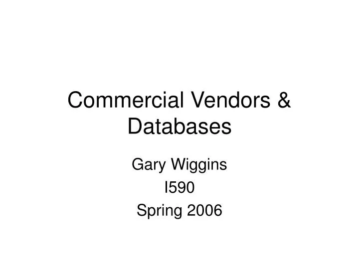 commercial vendors databases