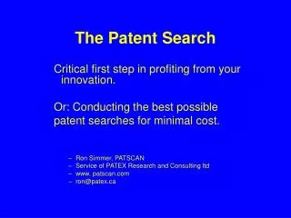 The Patent Search