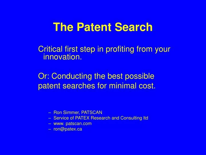 the patent search