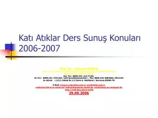 Katı Atıklar Ders Sunuş Konuları 2006-2007