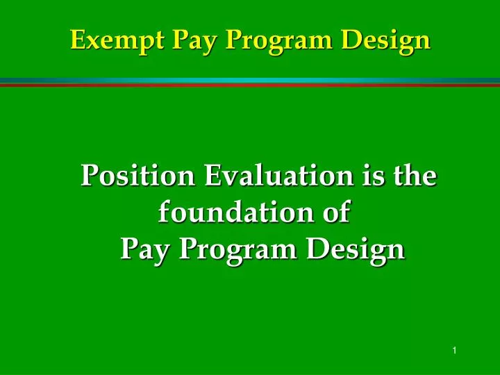 exempt pay program design