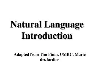 Natural Language Introduction