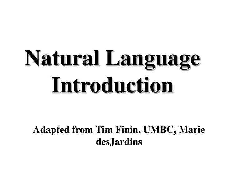 natural language introduction
