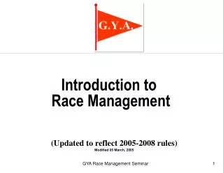 Introduction to Race Management