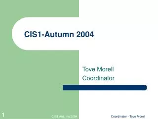CIS1-Autumn 2004