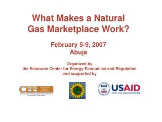 What Makes a Natural Gas Marketplace Work? February 5-9, 2007 Abuja