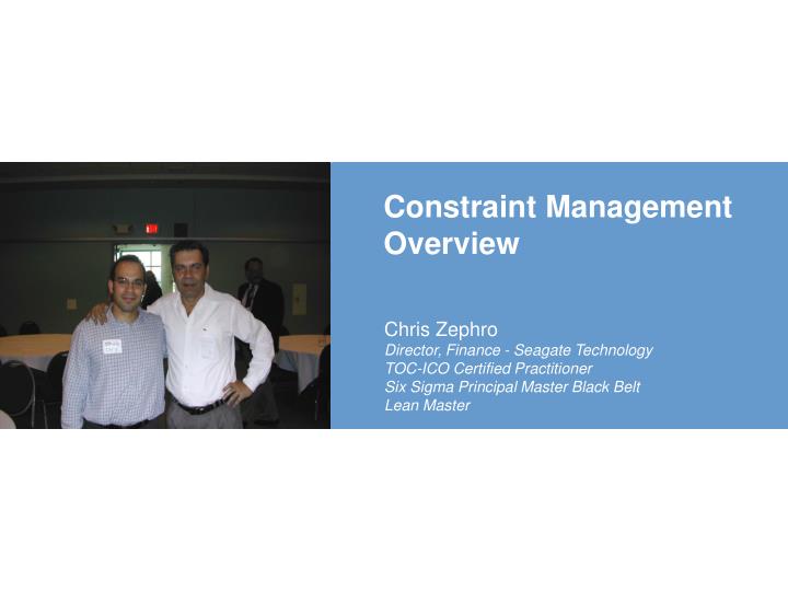 constraint management overview