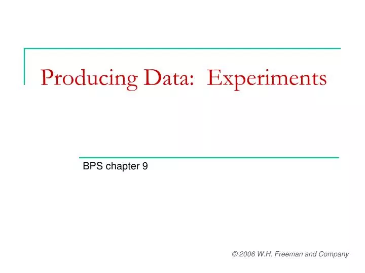 producing data experiments