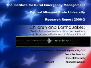 Children and Earthquakes: Protective measures for child-care providers and teachers with students in Primary School