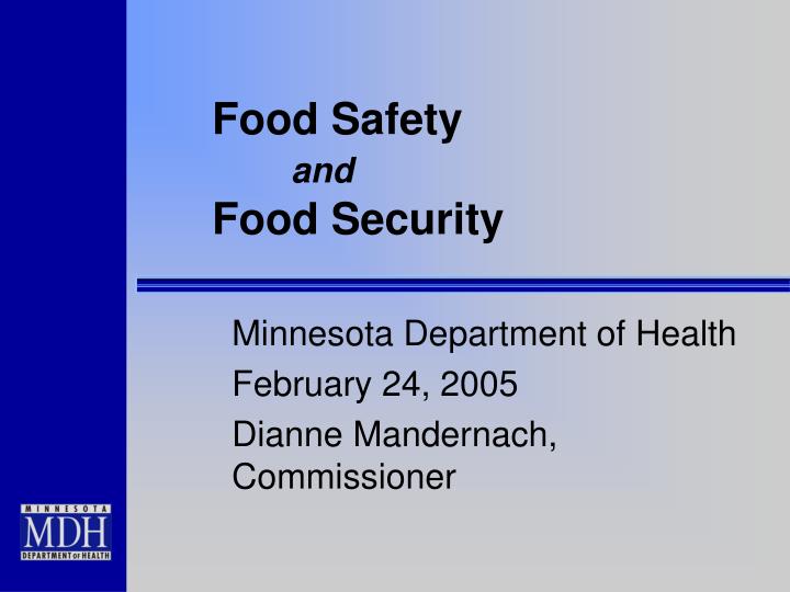 food safety and food security