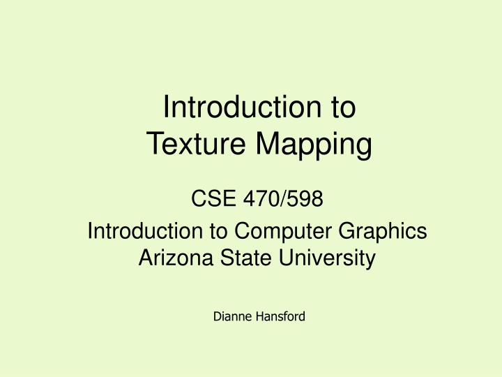 introduction to texture mapping