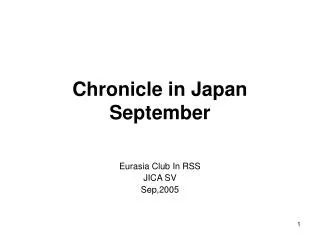 Chronicle in Japan September