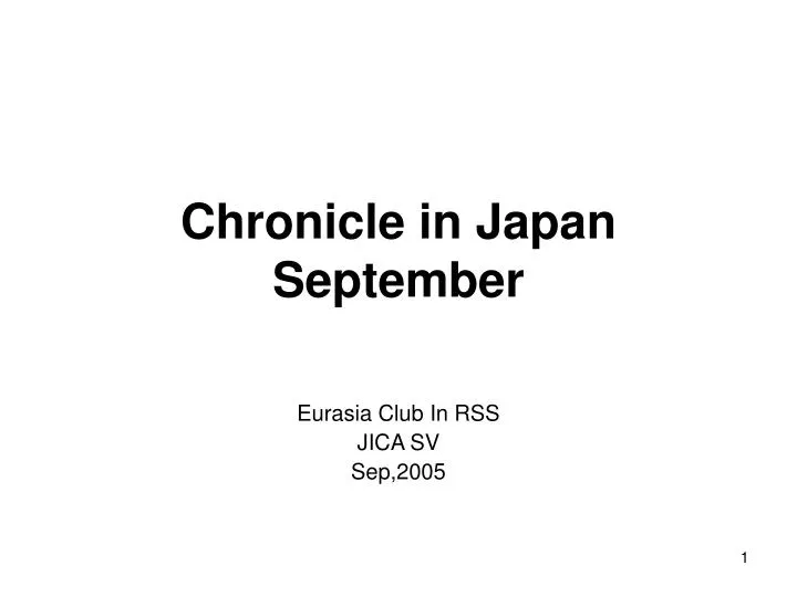 chronicle in japan september