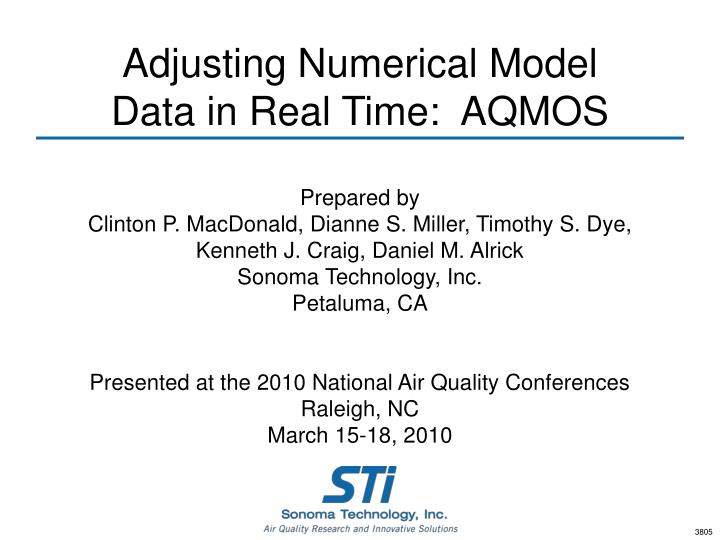 adjusting numerical model data in real time aqmos