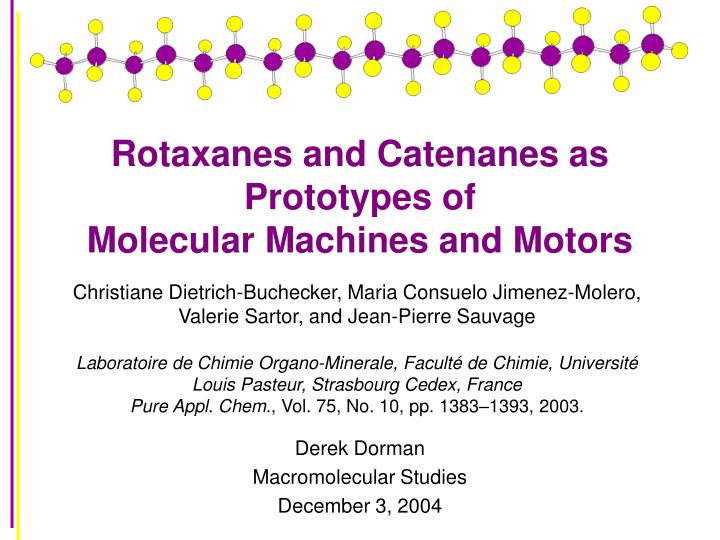 rotaxanes and catenanes as prototypes of molecular machines and motors