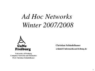 Ad Hoc Networks Winter 2007/2008