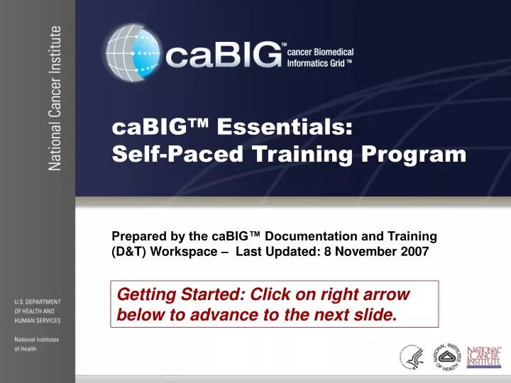 cabig essentials self paced training program