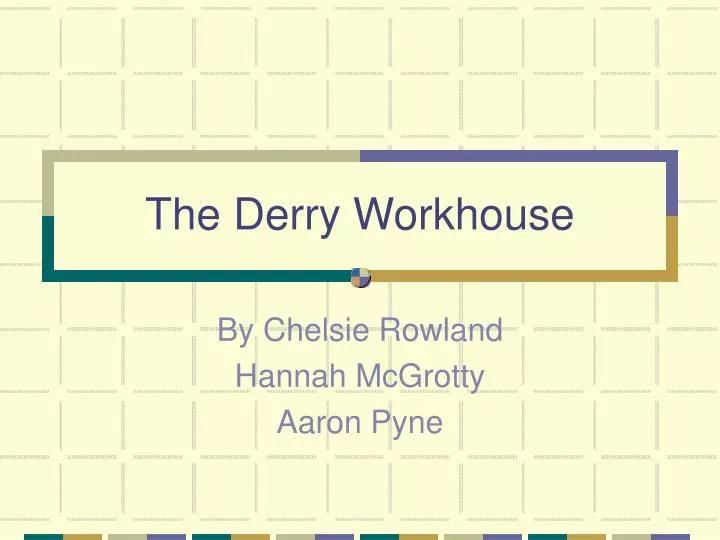 the derry workhouse