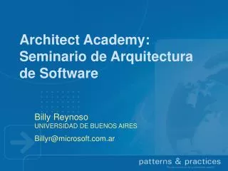 Architect Academy: Seminario de Arquitectura de Software