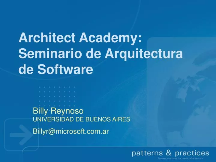 architect academy seminario de arquitectura de software