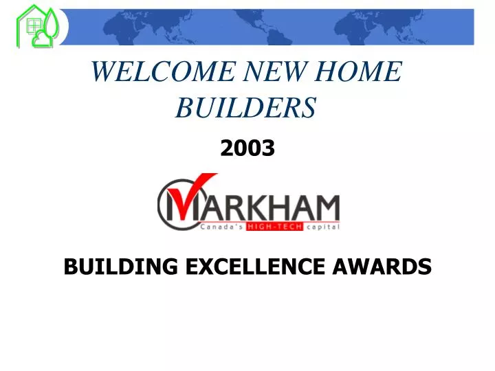 welcome new home builders