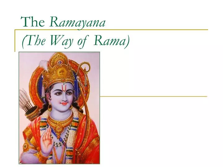 the ramayana the way of rama