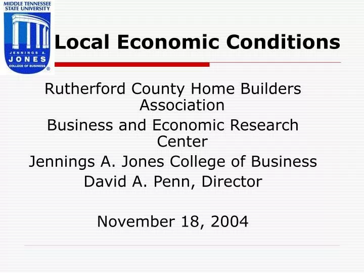 local economic conditions