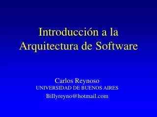 Introducción a la Arquitectura de Software