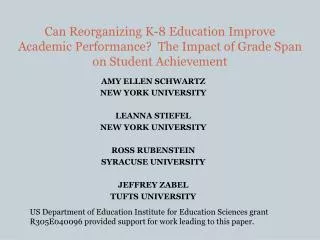 Can Reorganizing K-8 Education Improve Academic Performance? The Impact of Grade Span on Student Achievement