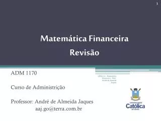 Matemática Financeira Revisão