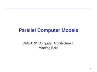 Parallel Computer Models