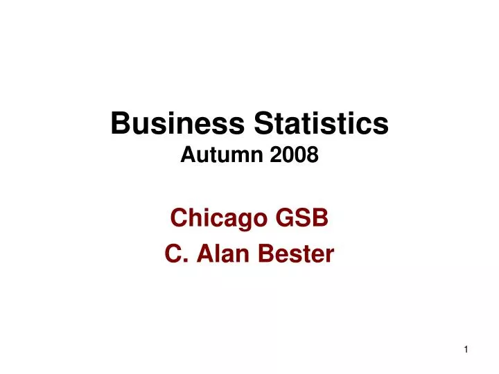 business statistics autumn 2008