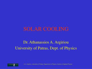 SOLAR COOLING