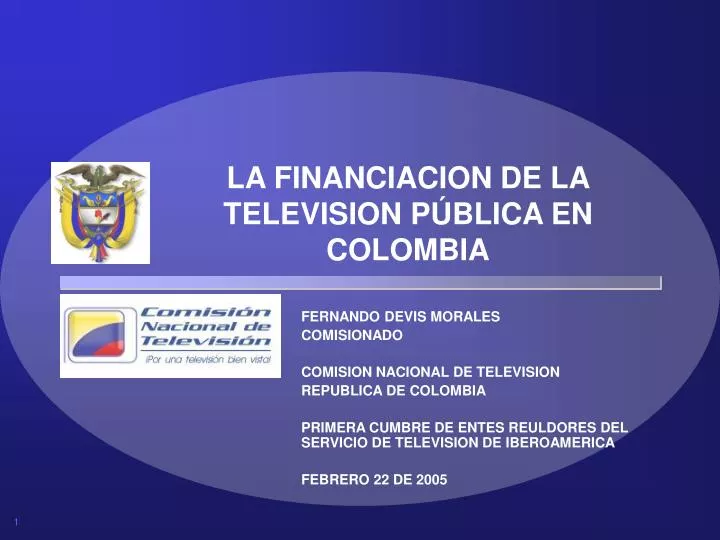 la financiacion de la television p blica en colombia