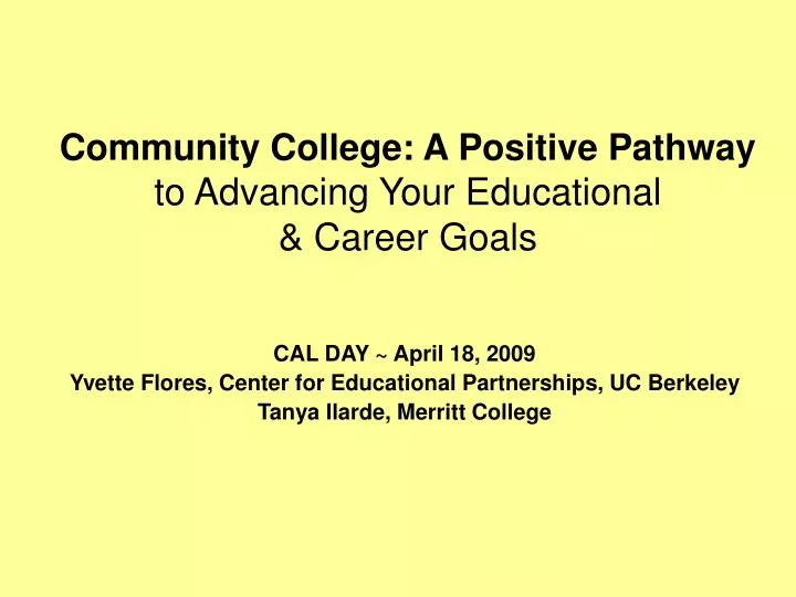 community college a positive pathway to advancing your educational career goals