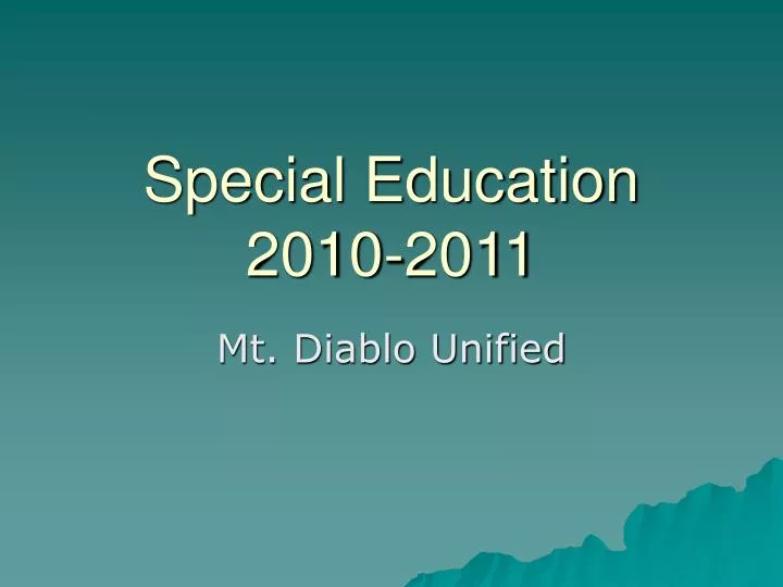 special education 2010 2011