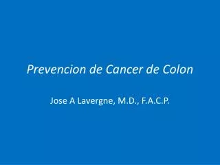 Prevencion de Cancer de Colon