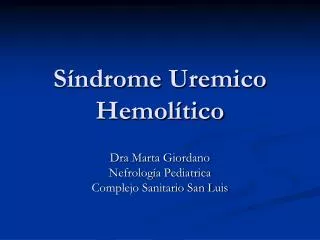 Síndrome Uremico Hemolítico