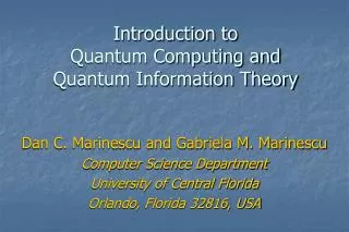 Introduction to Quantum Computing and Quantum Information Theory