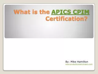 APICS Certification and CPIM Practice Questions