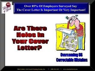 Over 85% Of Employers Surveyed Say The Cover Letter Is Important Or Very Important!