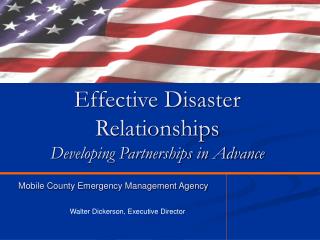 Effective Disaster Relationships Developing Partnerships in Advance