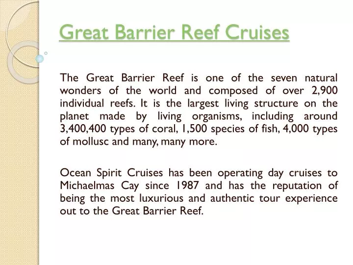 great barrier reef cruises