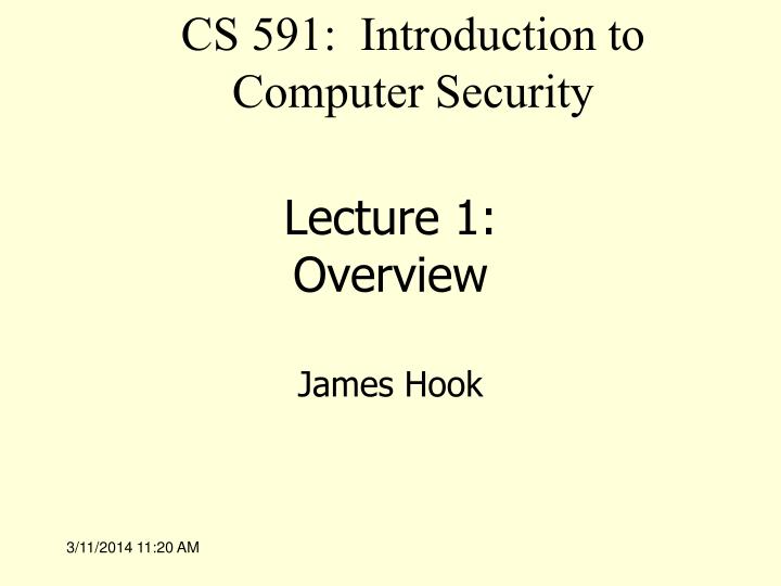 lecture 1 overview