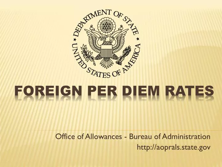 office of allowances bureau of administration http aoprals state gov