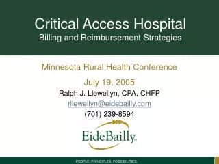Critical Access Hospital Billing and Reimbursement Strategies
