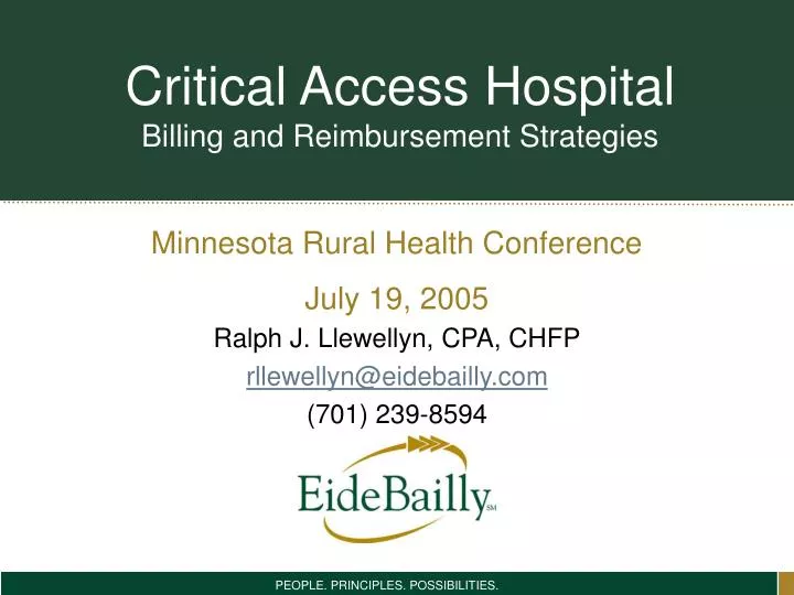 critical access hospital billing and reimbursement strategies