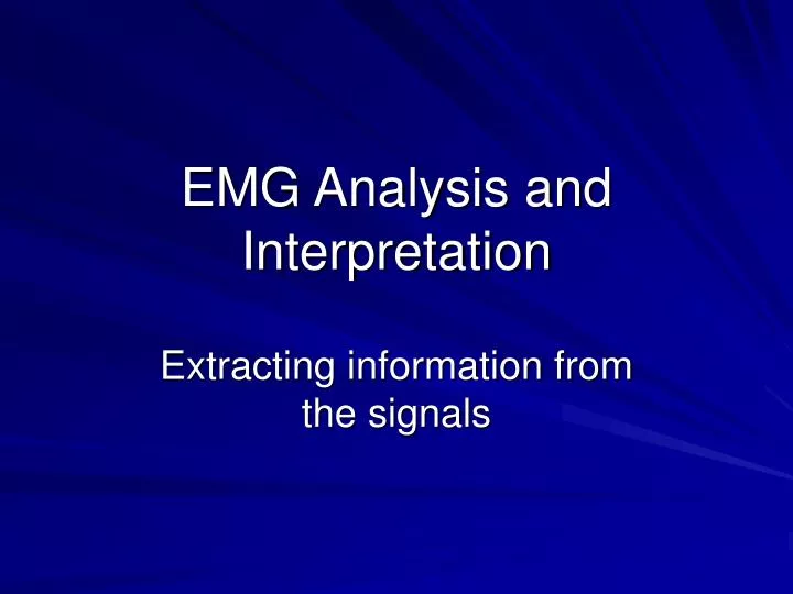 emg analysis and interpretation